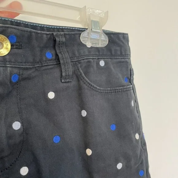 BANANA REPUBLIC Blue Hayley Dot Skinny Ankle Pants Navy Embroidered Polka Dot 27 - Picture 4 of 13
